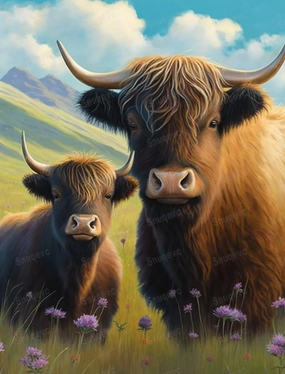1000 Piece Grassland Cute Yak Wooden Jigsaw Puzzle, Challenging and Fun Activity - Interesting and Warm Art Adult Puzzles - Modern Home Decor Ideal Gift (30x20inch)