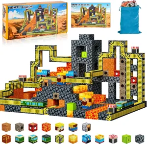 100PCS Magnetic Blocks [1inch/2.5cm] Magnetic Building Blocks, Toddler Building Magnet Toy STEM Sensory Toys for Kids Boys Girls Ages 3-5 6-8 Easter Christmas Birthday Gifts