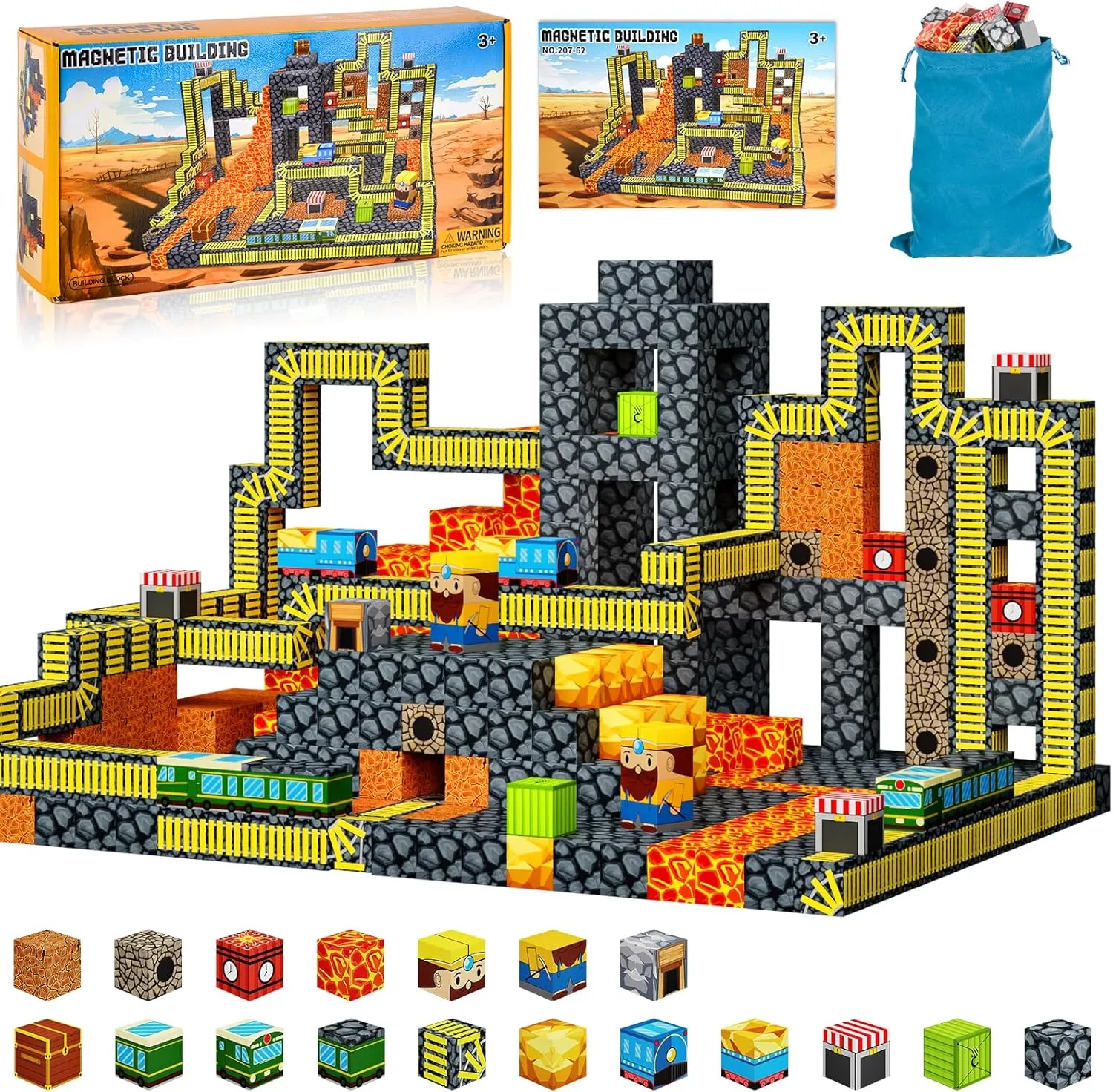 100PCS Magnetic Blocks [1inch/2.5cm] Magnetic Building Blocks, Toddler Building Magnet Toy STEM Sensory Toys for Kids Boys Girls Ages 3-5 6-8 Easter Christmas Birthday Gifts