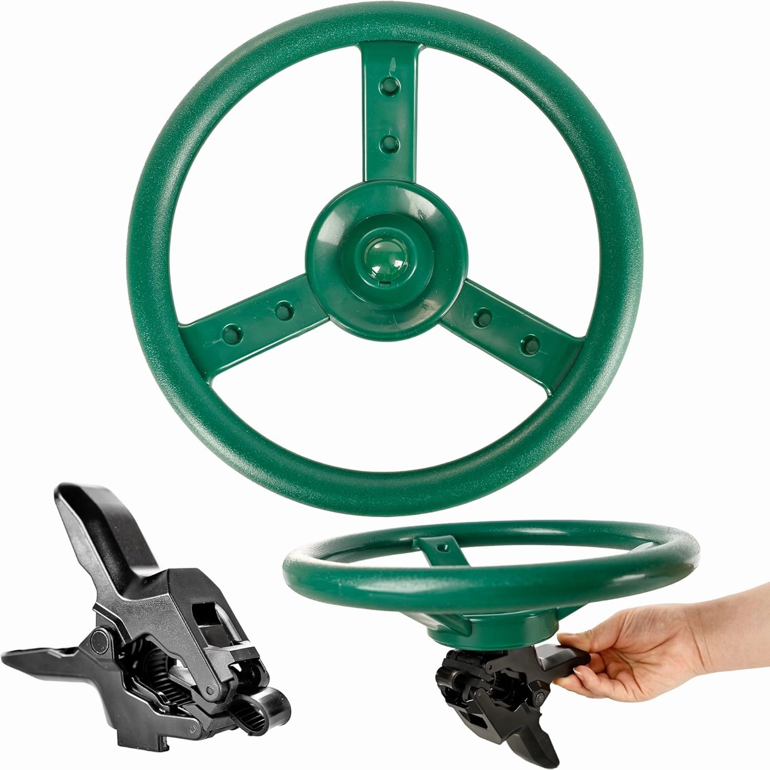 10 Inch Plastic Steering Wheel Playset Plastic Pirate Ships Wheel with Clip Steering Wheel Accessories for Shopping Cart Car Basket Kids Toy Car Playground Outdoor Gym
