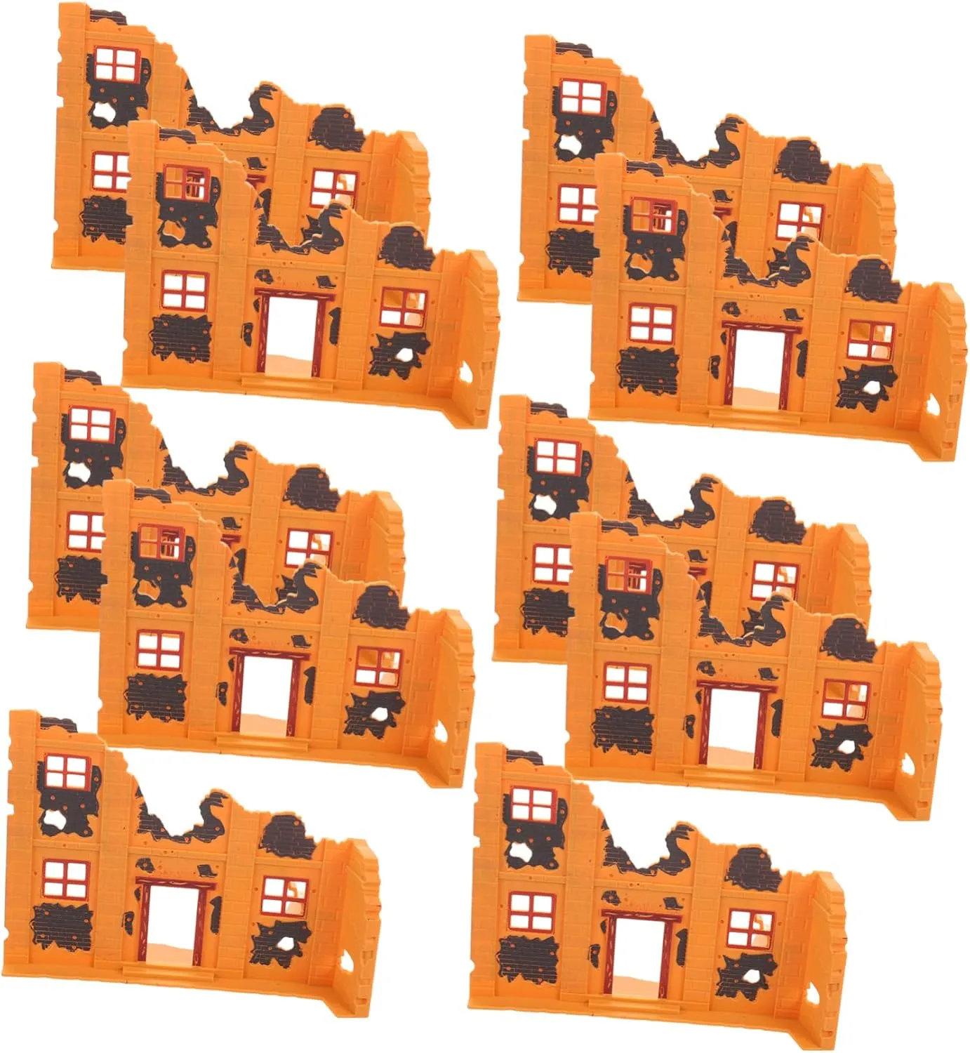 10Pcs Realistic Broken Ruins Model for Interactive DIY Miniature Brick Walls for Sand Table Landscaping and Scene Building Accessories