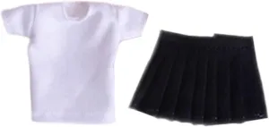 1/12 Scale Doll T Shirt,Action Figure Clothes with Short Skirt,Doll Clothes, Soft Doll Clothing Set Costume for 6 inch Figure