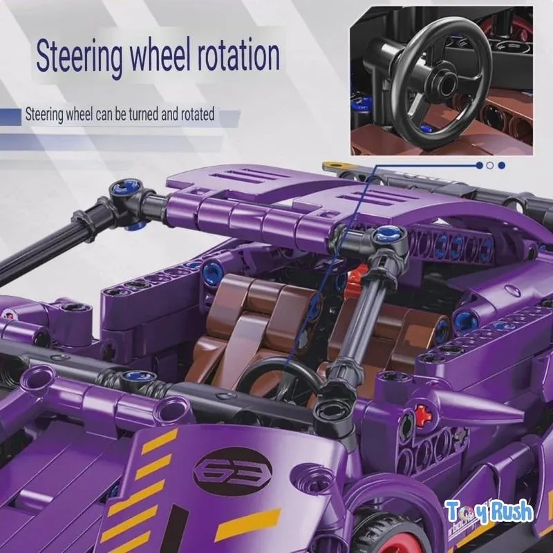 1:18 Scale Pull Back Racing Car Building Block Set (6 Years till Grown Ups)