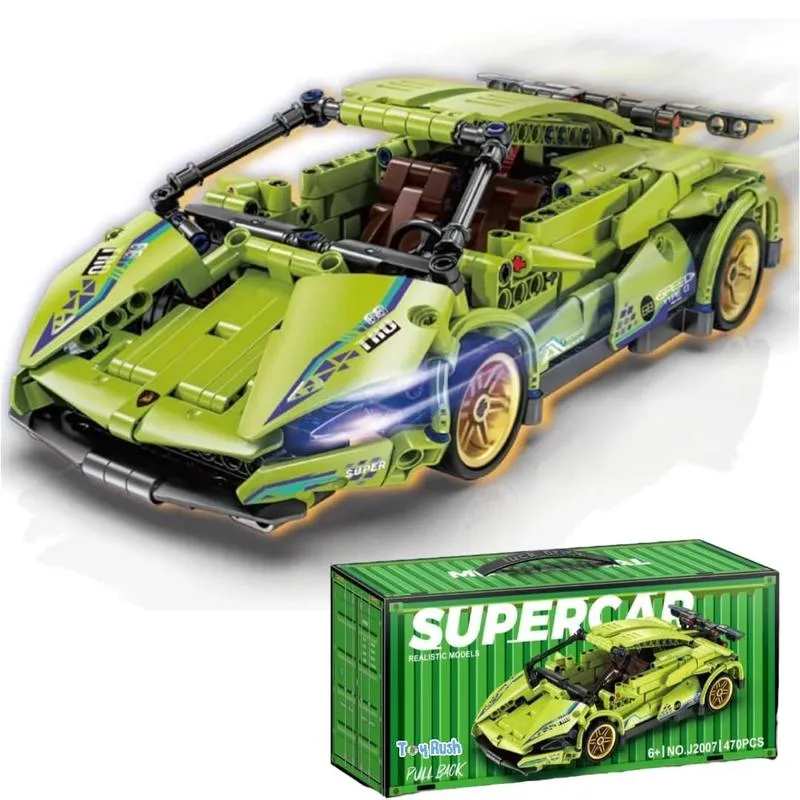 1:18 Scale Pull Back Racing Car Building Block Set (6 Years till Grown Ups)