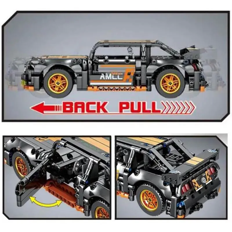 1:18 Scale Pull Back Racing Car Building Block Set (6 Years till Grown Ups)