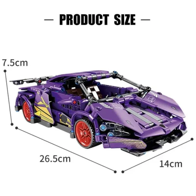 1:18 Scale Pull Back Racing Car Building Block Set (6 Years till Grown Ups)