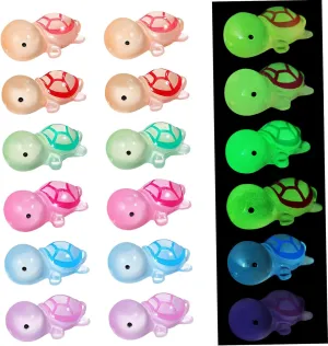 120pcs Glow The Dark Turtle Ornaments Sturdy Resin Sea Turtle Decorations for Fairy Gardens Dollhouses and Craft Projects Multi