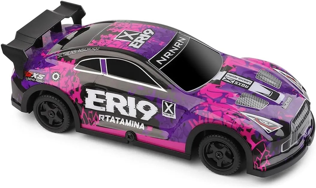 1:22 Scale 4WD RC Drift Car, 2.4G 15KM/H High-Speed RC Car with LED Lights & Dual Tires, RC Racing Toy for Adults