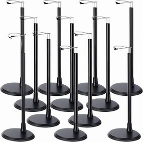 12 Pcs Adjustable Doll Stand Display Holder for 14 to 18 Inches Action Figure Stands with Expandable Waist Wire Bracket Support Dolls Display Rack for Home Shop Birthday Party(Black)