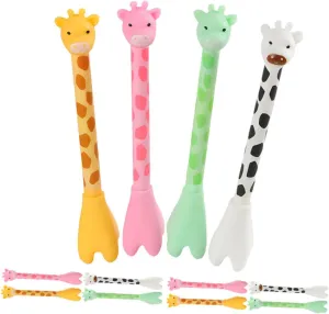 12pcs Giraffe Ballpoint Pen Figure Pens Animal Novelty Shaped Cartoon Giraffe Pen Stationery Cute Giraffe Wall Art Birthday Giraffe Decor Giraffe Fidget Universal Gel Pen Pp
