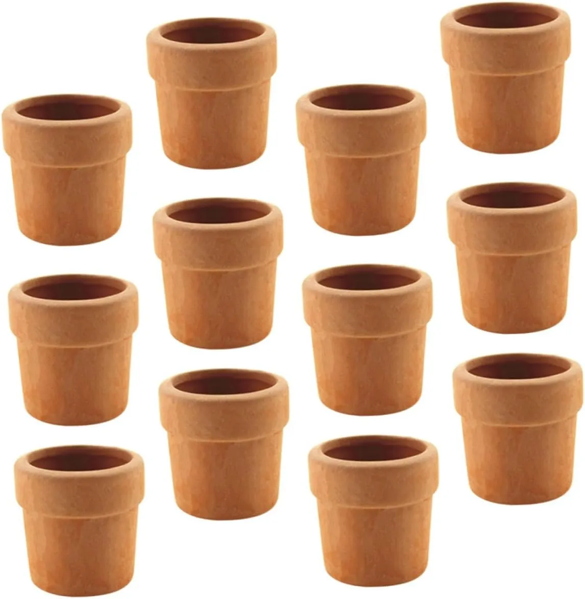 12Pcs Mini House Adornments Flowerpot Statues for Dollhouse Decoration Realistic Planter Modeling for Miniature Garden Scenes