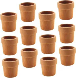 12Pcs Mini House Adornments Flowerpot Statues for Dollhouse Decoration Realistic Planter Modeling for Miniature Garden Scenes