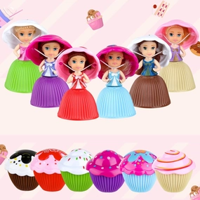 12PCS Mini Beautiful Cake Doll Toy Surprise Cupcake Princess Doll Toys for Children Kid Transformed Scented Girls Funny Game Gift (12PCS)