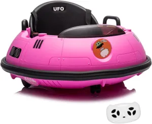 12V Kids Bumper Car with Remote Control, 360° Spin, 3 Speed Modes, LED Flashing Lights, Safety Belt, Music & Dual Joysticks, Battery Powered Ride-On Car for Toddlers and Children