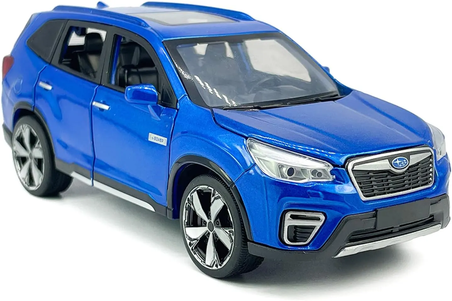 1:30 Scale 2021 Subaru Forester e-Boxer SUV Model Toy Car Metal Diecast Toy Vehicle, Doors Open, Light Sound, Pull Back, Toys for Boys Kids Gifts, Men Collection, Home Office Décor, Blue