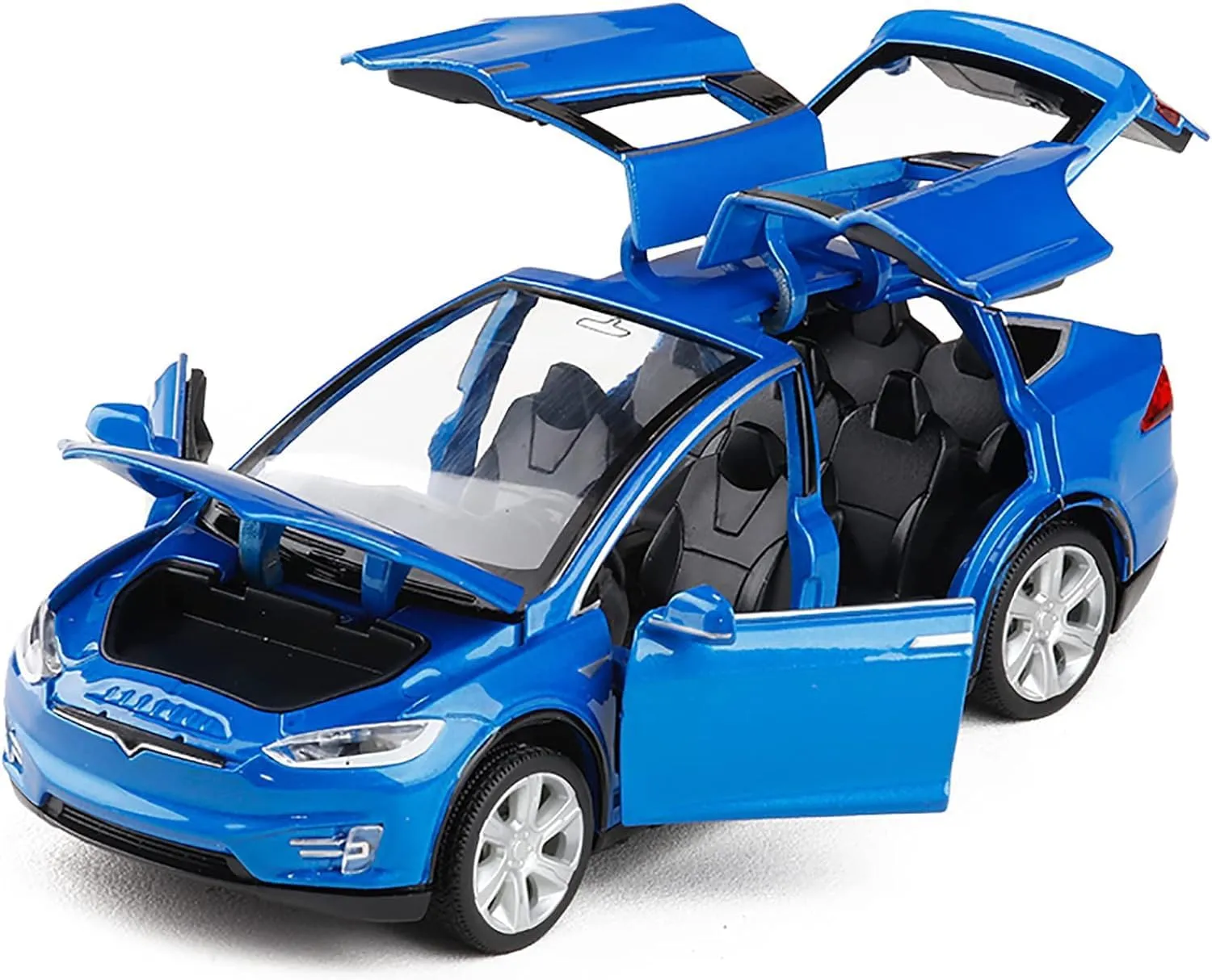 1:32 Scale Car Model X Alloy Diecast Pull Back Electronic Toys with Lights and Music, Mini Vehicles Toys for Kids, Gifts for Boys Girls 4  Years Old(Blue)