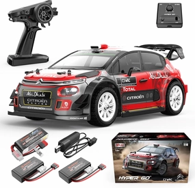 14303 1/14 Citroen C3 Fast RC Cars for Adults, Max 38 mph Brushless RC Car Drift with Gyro (2 x 2S and 1 x 3S Lipo Battery Included, 3S Charging Cable is Included)