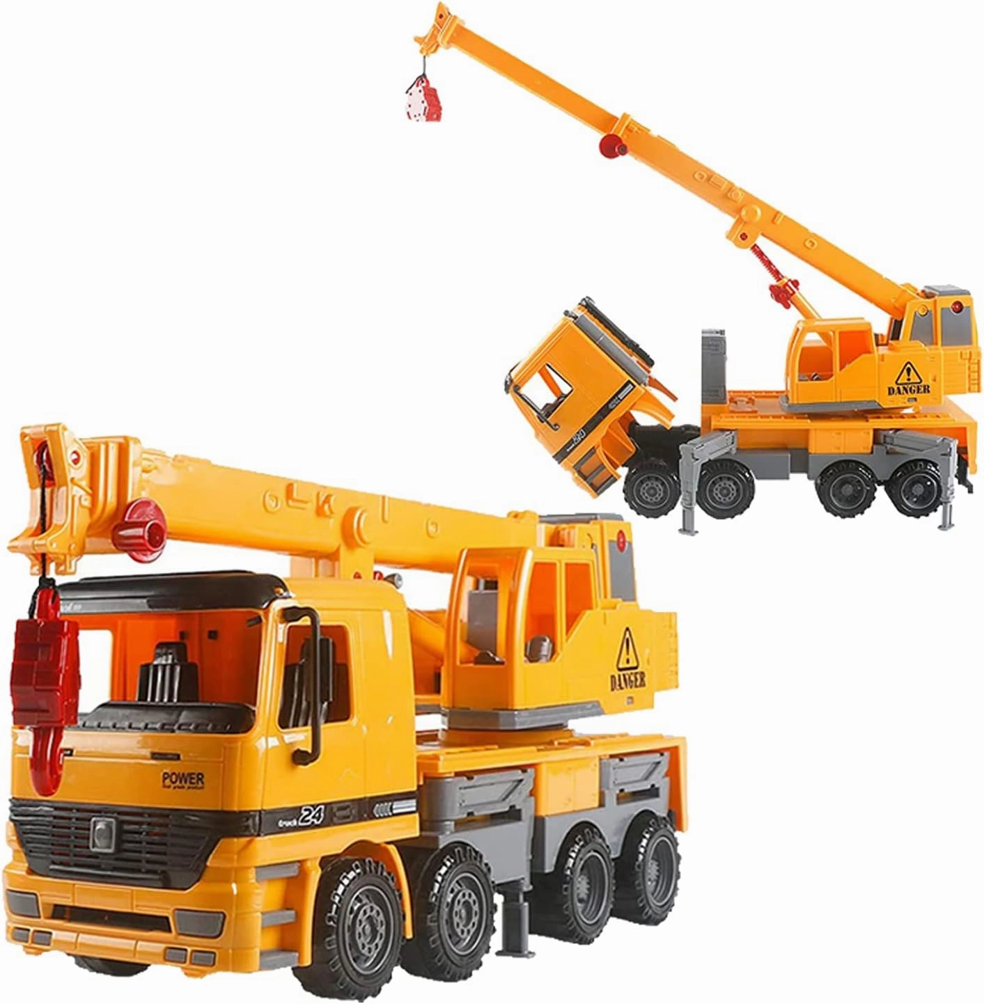 15 inches Oversized Friction Lift Crane Truck Construction Vehicle Toy for Kids