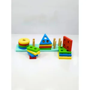 16 Pieces Wooden Shape Sorter Game (2-5 Years)
