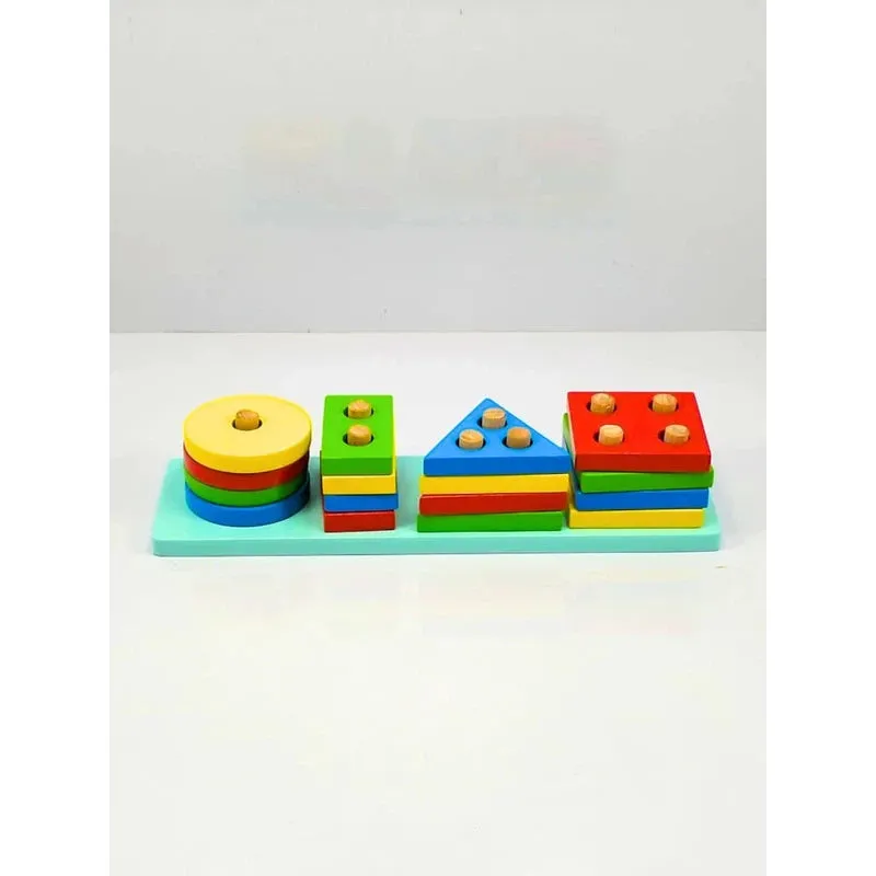 16 Pieces Wooden Shape Sorter Game (2-5 Years)