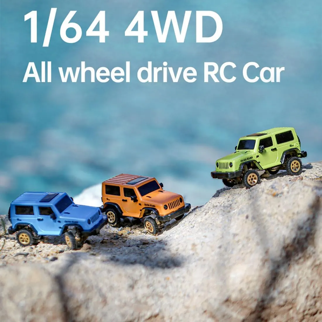 1/64 Scale RC Mini Drift Car, 2.4G Romote Control Off-Road Climbing Car, 4WD Electric Racing Vehicle Model with LED Gift for Adult (RTR Standard Version)