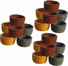 18 Pcs Miniature Storage Basket Dollhouse Supplies Realistic Display Baskets for Miniature House Decor Ornament for Playroom Dollhouse Accessories