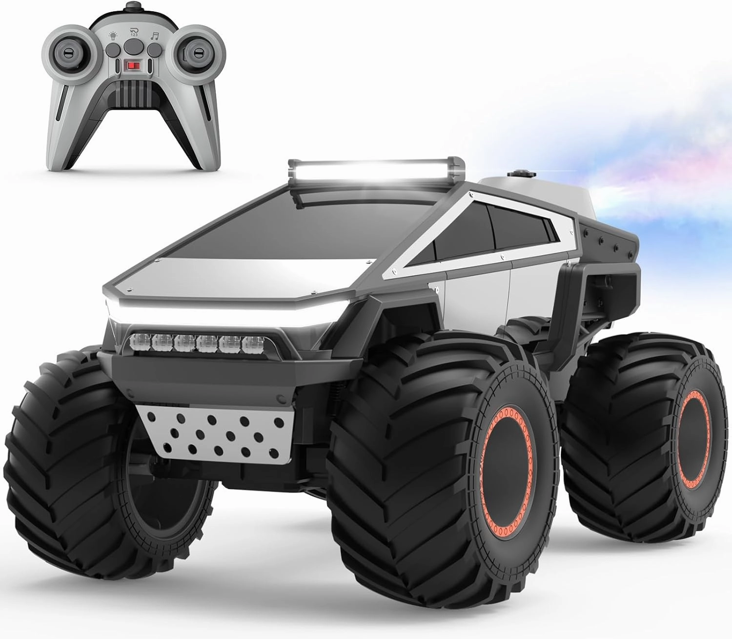 1:12 RC Car Remote Control Monster Truck with Lights & Spray Function Christmas Birthday Gift for 6 7 8  Year Old Boys Girls