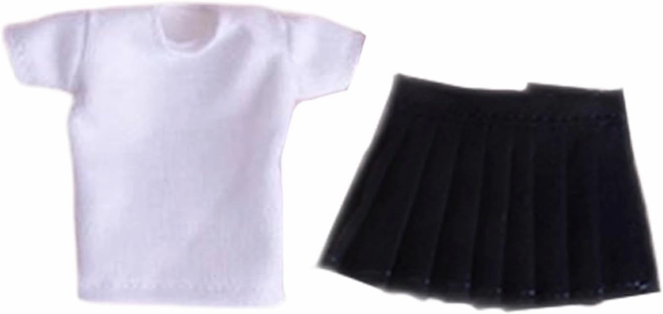 1/12 Scale Doll T Shirt, Action Figure Clothes with Short Skirt, Soft Accessory, Fashion Miniature T Shirt for 6 inch Figure