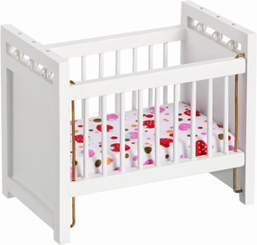 1:12 Scale Dollhouse Mini Crib: Wooden Baby Doll Crib for Dollhouse - Adorable Doll House Accessories and Furniture - Mini Baby Bed Cradle for Miniature Furniture 1 12 Scale