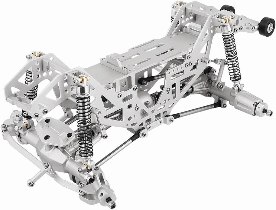 1:18 Metal Upgrade Chassis Frame with Axles Gearbox for RC LOSI Mini LMT 1/18 Digger Monster Truck Brushed RTR LOS01026 Metal Upgrade Parts (Silver)