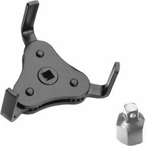 1 PC Car Oil Filter Wrench, 1/2 Metal Heavy Duty Adjustable Filter Change Set, Multifunctal Three-claw Vehicle Oil Filter Wrench Maintenance Accessories for Engine (Black & White)