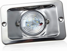 1 Pcs 12V Waterproof Stainless Steel Navigation Lamp White LED Square Light Transom Ship Lights for Marine Boat Ship