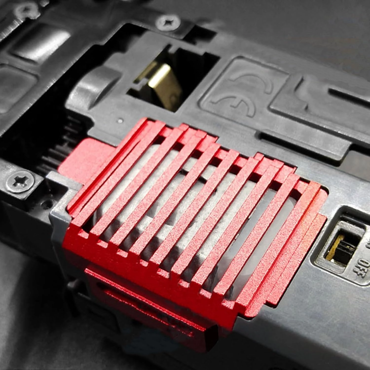1 PCS Compatible with Mini-Z AWD MA020 Rc Car Motor Heat Sink Radiator Metal Upgrade Part Servo Accessories(C3-3 Red)