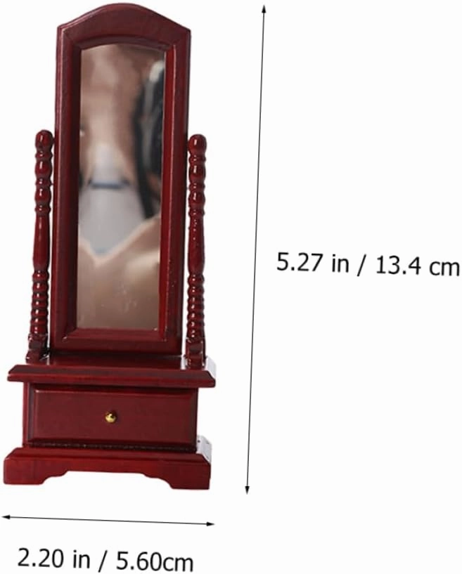 1pc Dollhouse Full Length Mirror Home Furniture House Furviking 1 12 Scale Furniture Mini House Ornament Miniature House Mirror Miniature Dressing Mirror Mini House Accessories