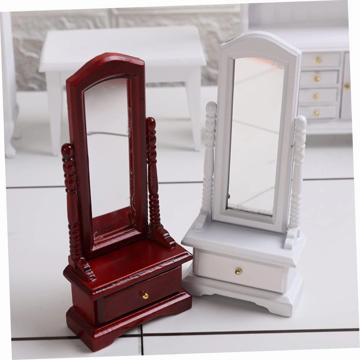 1pc Dollhouse Full Length Mirror Home Furniture House Furviking 1 12 Scale Furniture Mini House Ornament Miniature House Mirror Miniature Dressing Mirror Mini House Accessories