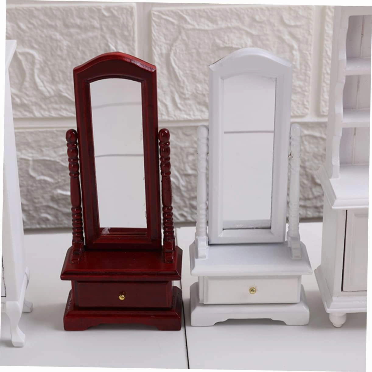 1pc Dollhouse Full Length Mirror Home Furniture House Furviking 1 12 Scale Furniture Mini House Ornament Miniature House Mirror Miniature Dressing Mirror Mini House Accessories