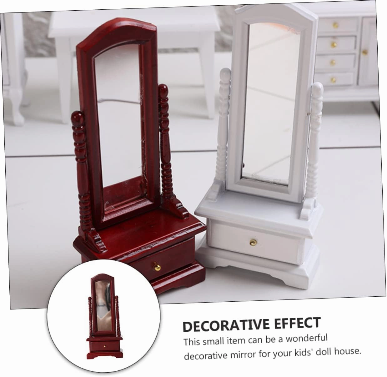 1pc Dollhouse Full Length Mirror Home Furniture House Furviking 1 12 Scale Furniture Mini House Ornament Miniature House Mirror Miniature Dressing Mirror Mini House Accessories