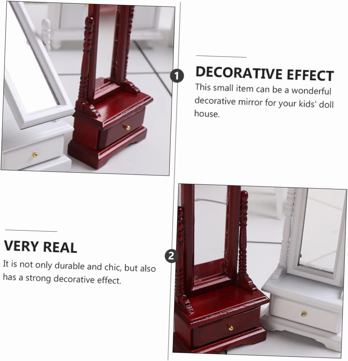 1pc Dollhouse Full Length Mirror Home Furniture House Furviking 1 12 Scale Furniture Mini House Ornament Miniature House Mirror Miniature Dressing Mirror Mini House Accessories