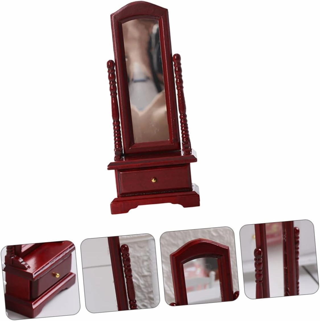 1pc Dollhouse Full Length Mirror Home Furniture House Furviking 1 12 Scale Furniture Mini House Ornament Miniature House Mirror Miniature Dressing Mirror Mini House Accessories