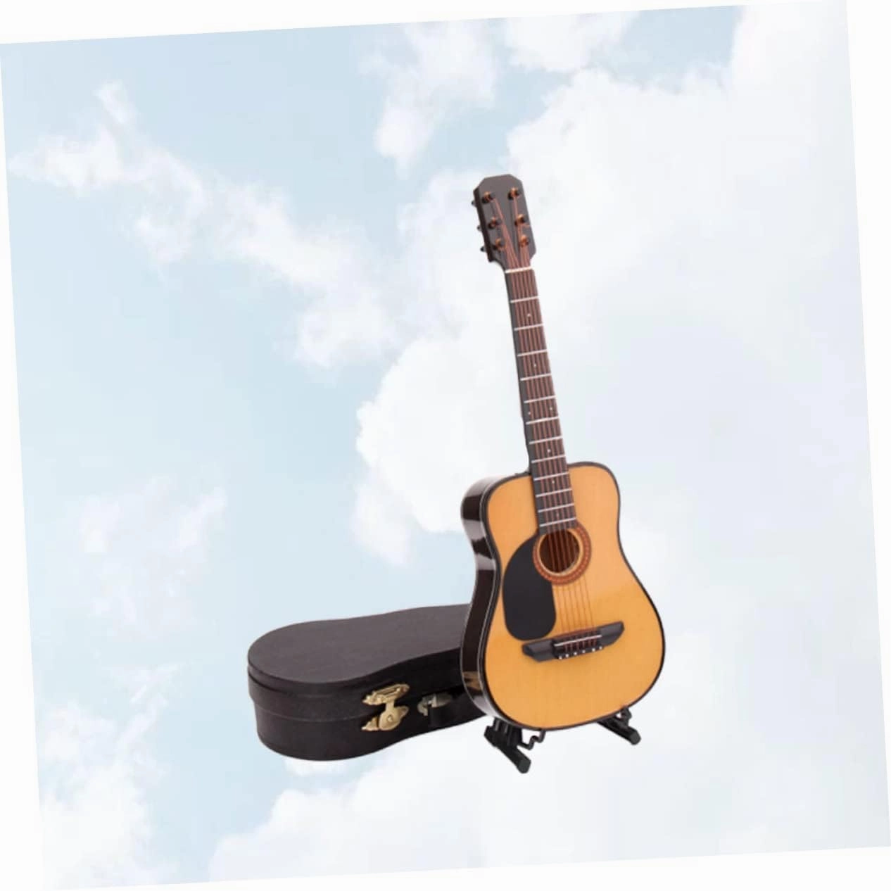 1pc Mini Guitar Decor Model Lifelike Household Decoration Teaching Aid Adorable Guitar Prop for Home Decor Photo Prop for Friends Family