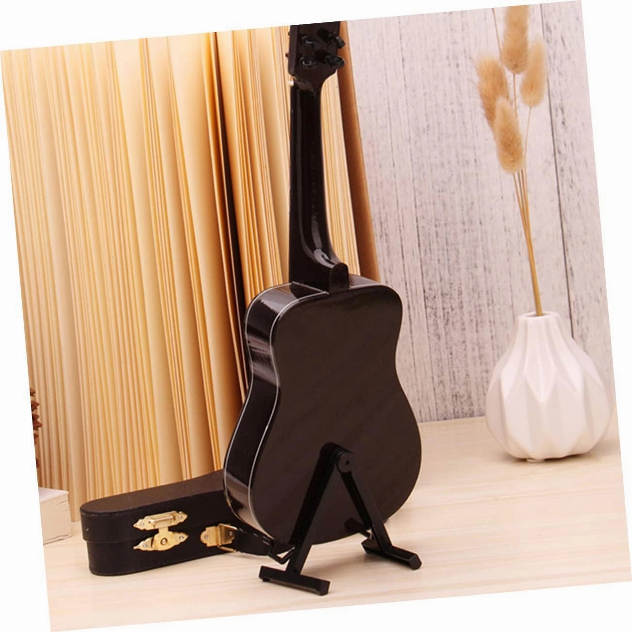 1pc Mini Guitar Decor Model Lifelike Household Decoration Teaching Aid Adorable Guitar Prop for Home Decor Photo Prop for Friends Family