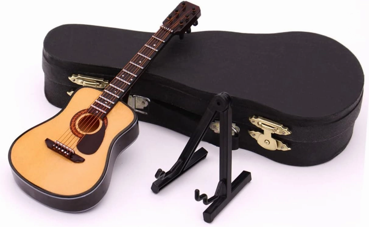 1pc Mini Guitar Decor Model Lifelike Household Decoration Teaching Aid Adorable Guitar Prop for Home Decor Photo Prop for Friends Family