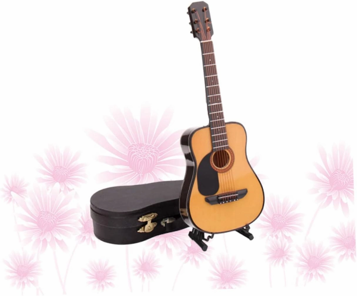 1pc Mini Guitar Decor Model Lifelike Household Decoration Teaching Aid Adorable Guitar Prop for Home Decor Photo Prop for Friends Family