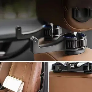2 Pack for Hyundai Accent Mistra Sonata Staria Santa FE Kona Car Seat Headrest Hook Car Purse Hook Car Handbag Car seat Accessories Durable car Interior,E Black