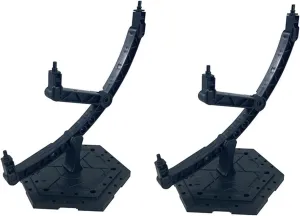 2-Pieces Action Figure Display Stand, Adjustable Model Kit Base, Display Stand Suitable For Gundam Models And 1/144 HG RG BB Action Characters, Black (2 BB)