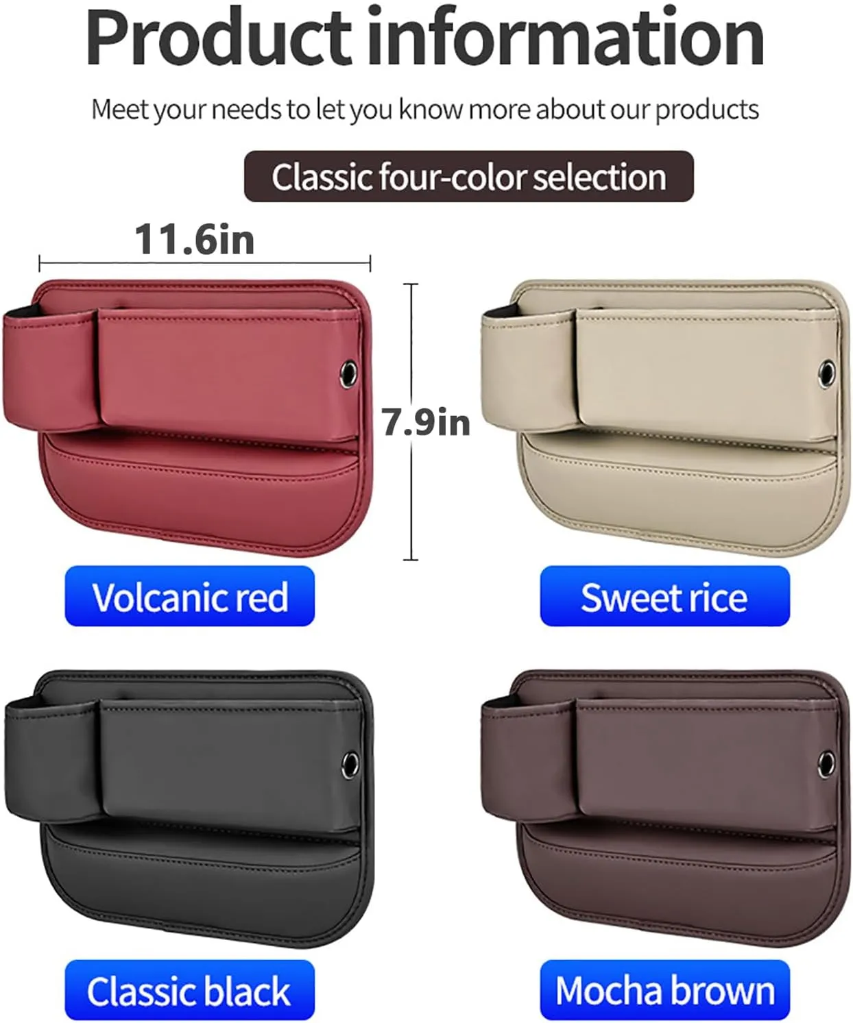 2024 Car Leather Cup Holder Gap Bag, Seat Gap Storage Box, Adjustable Car Seat Storage Box, Car Seat Gap Organizerwith Cup Holder, for Glasses Phones Keys and Cards (Driver Side Beige)