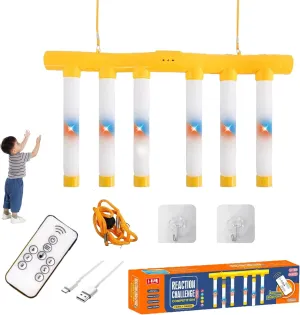 2025 Upgrade Reflex Challenge Game,Hand Eye Coordination Training Toy,Drop Stick Game,Reaction Training,Catching Sticks Game,Adjustable Speed Catching Game (Yellow)