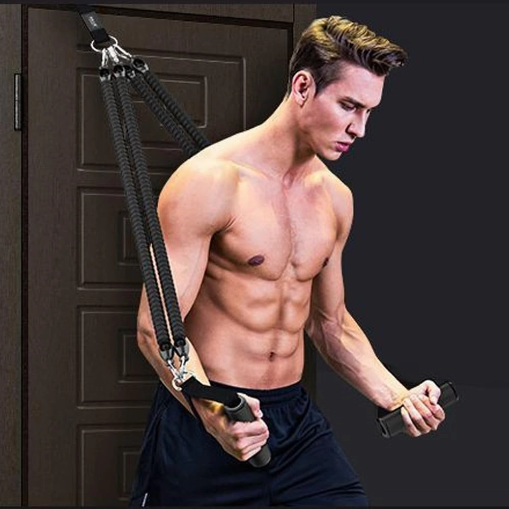 21 Fitness Resistance Bands-4 Tube Pedal Ankle Puller, 2025 New Pedal Resistance Band Stretch Bands, AB Training Auxiliary Device Workout Equipment for Women Men