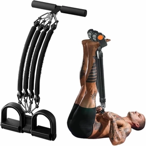 21 Fitness Resistance Bands-4 Tube Pedal Ankle Puller, 2025 New Pedal Resistance Band Stretch Bands, AB Training Auxiliary Device Workout Equipment for Women Men
