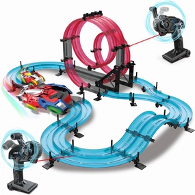 22FT Slot Car Racing Track Set - Dual Electric Race Game for Kids, Includes 2 Slot Cars & Controllers - Exciting Remote Control Racing Gift for Boys & Girls Ages 6-12